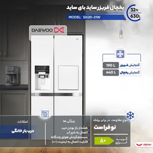 یخچال و فریزر 32 فوت دوو مدل SXI20-21 - Image 7