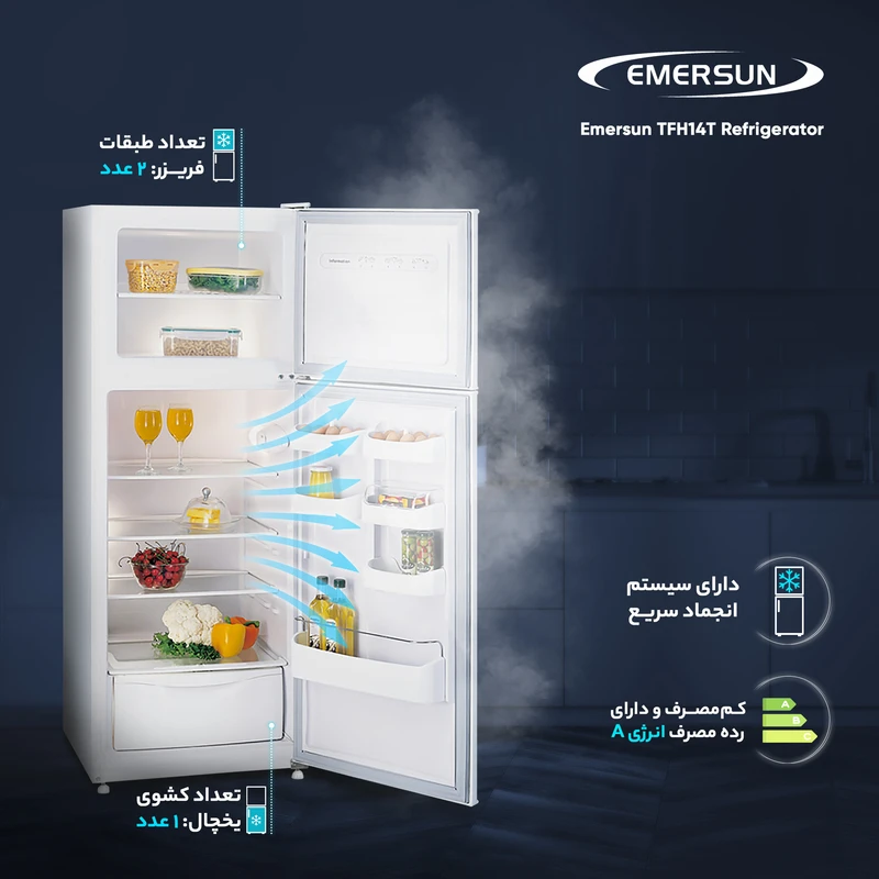 TFH14T-3 یخچال و فریزر 14 فوت امرسان مدل TFH14T - Image 5